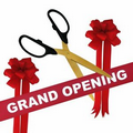 Grand Opening Kit-25" Ceremonial Scissors, Ribbon, Bows (Red)